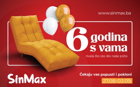 Sinmax slavi šesti rođendan: Posebne pogodnosti od 27. augusta do 3. septembra